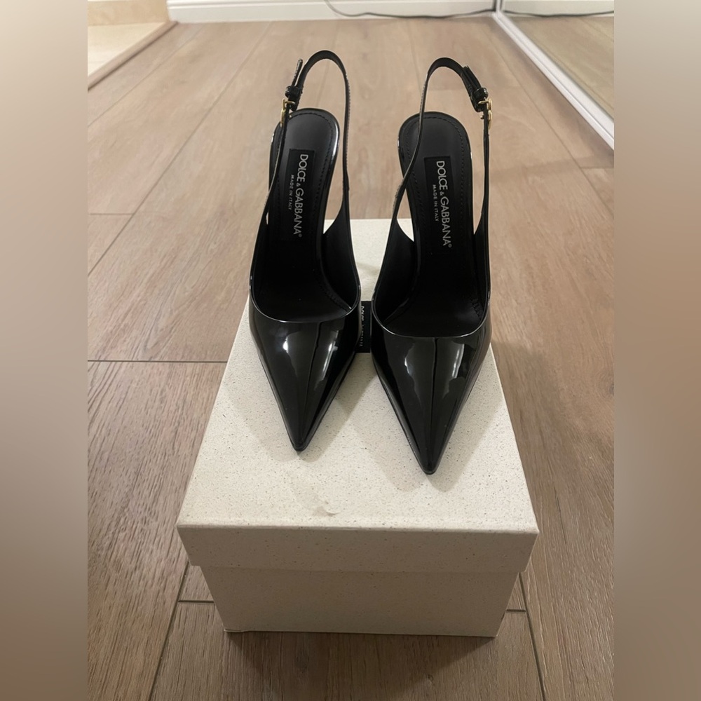Brand New Dolce & Gabbana Black Slingback Heels